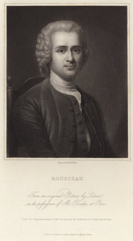 Portret van Jean-Jacques Rousseau door Maurice Quentin de La Tour