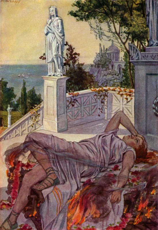 Dido pleegt zelfmoord na te zijn verlaten door Aeneas door Max Wulff
