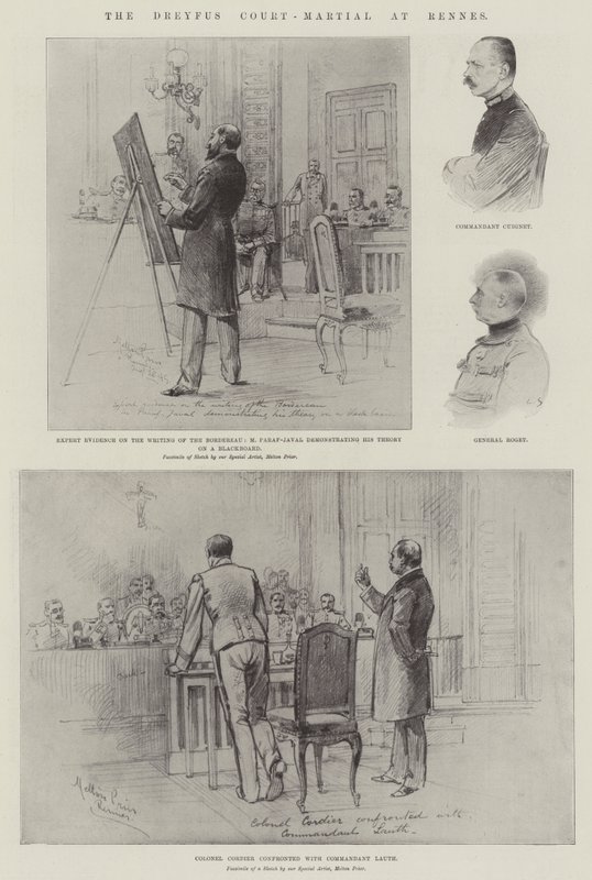 Het Dreyfus Krijgsgerecht in Rennes door Melton Prior