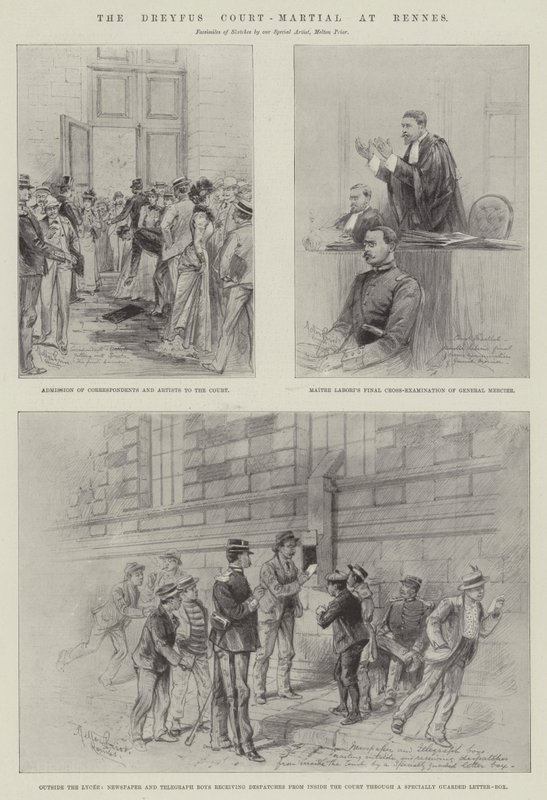 Het Dreyfus Krijgsgerecht in Rennes door Melton Prior
