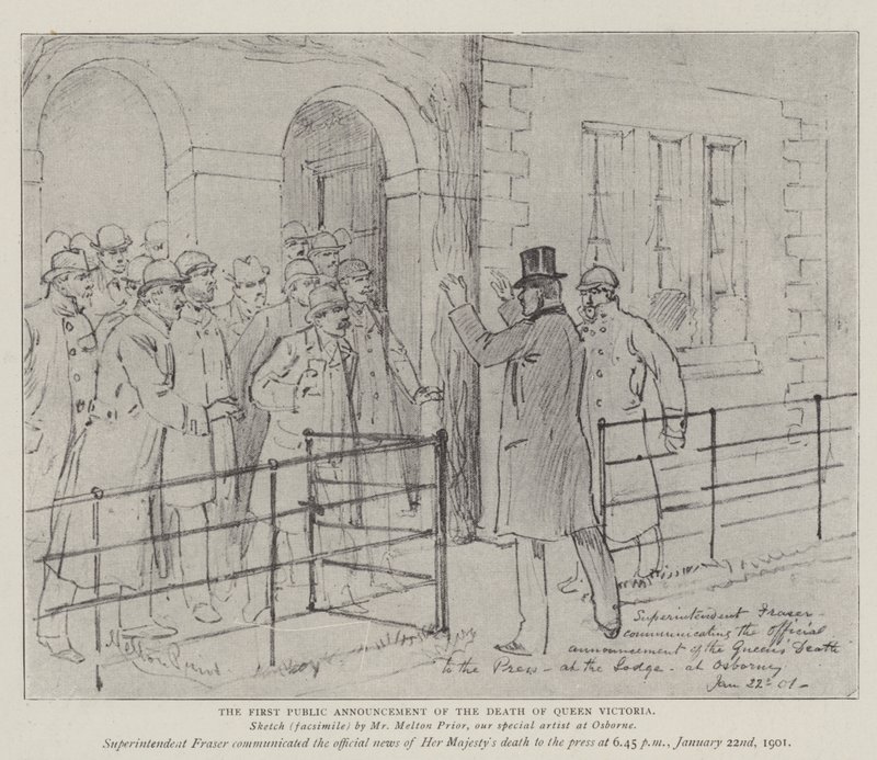 De Eerste Openbare Aankondiging van de Dood van Koningin Victoria door Melton Prior