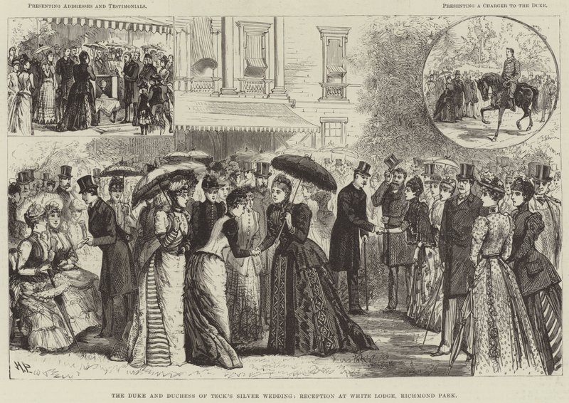Het zilveren huwelijk van de hertog en hertogin van Teck, receptie in White Lodge, Richmond Park door Melton Prior