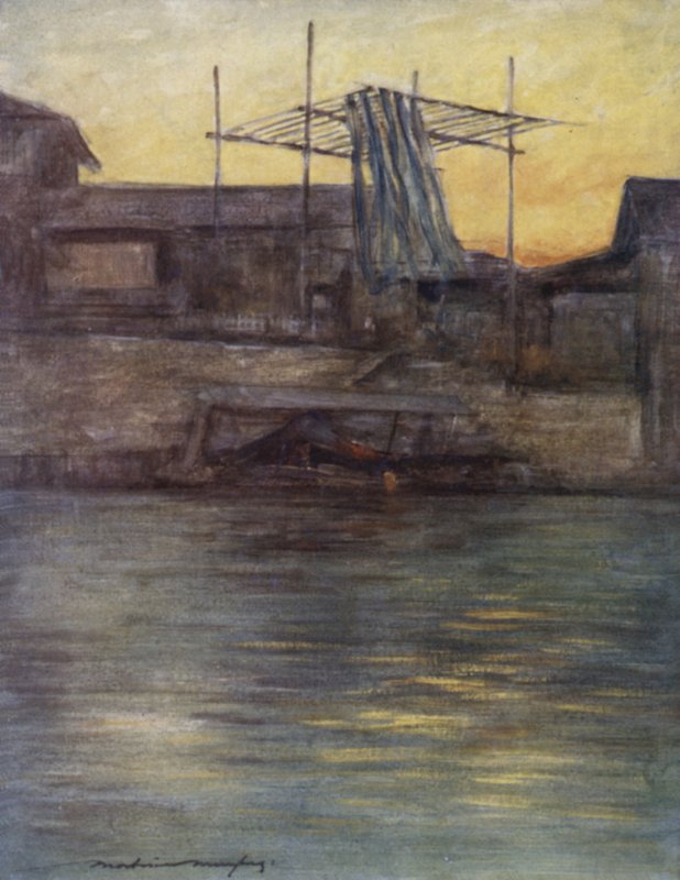 Een Achterkanaal, Osaka door Mortimer Ludington Menpes