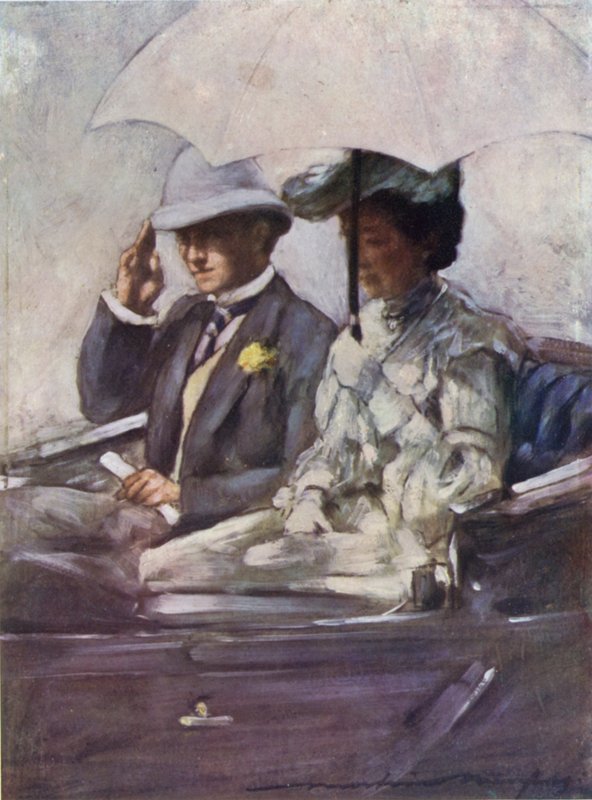 Lord Curzon en de hertogin van Connaught op weg naar de dienaarsparade door Mortimer Ludington Menpes