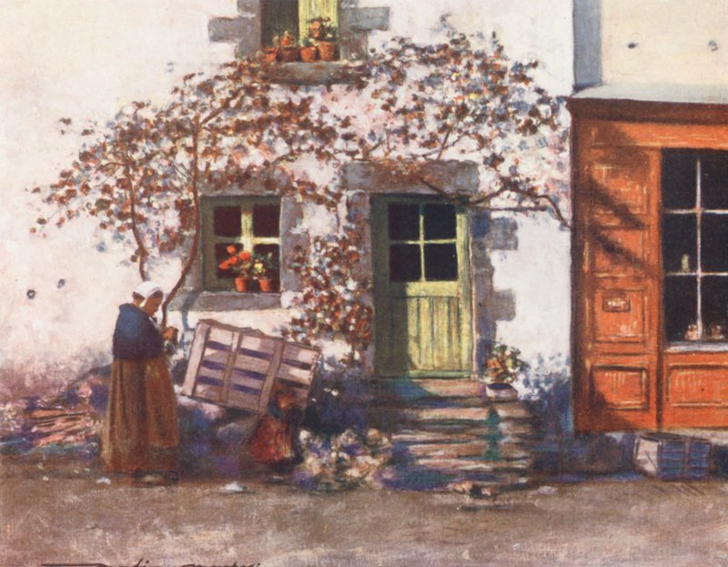 Een Huisje in Rochefort-en-Terre door Mortimer Ludington Menpes