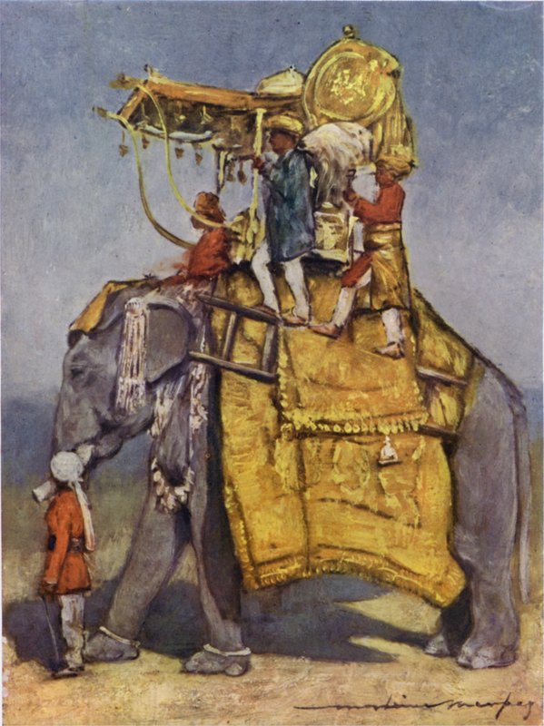 Een Staat Olifant in al zijn Versieringen door Mortimer Ludington Menpes