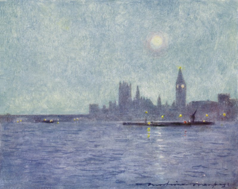 Westminster bij Nacht door Mortimer Ludington Menpes