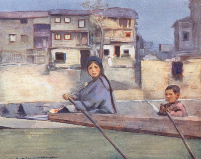 Wereldkinderen: Kasjmir, Aan de rivier Jhelum door Mortimer Ludington Menpes