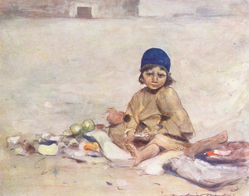 Wereldkinderen: Kasjmier, Stilzittend door Mortimer Ludington Menpes
