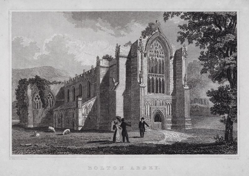Bolton Abbey door Nathaniel (after) Whittock
