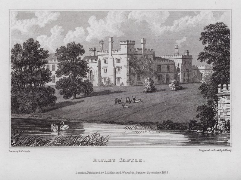 Ripley Castle door Nathaniel (after) Whittock