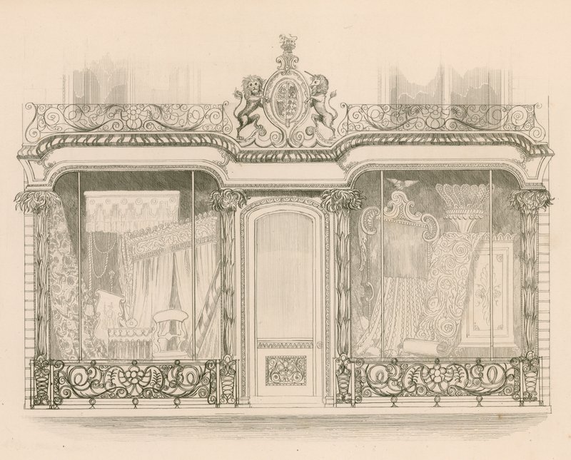 Winkelpui voor Messrs Saunders en Woodley, Stoffeerders, Regent Street, Londen door Nathaniel Whittock