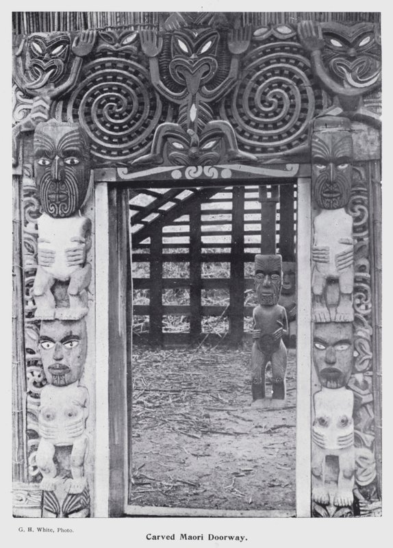 New Plymouth, Nieuw-Zeeland: Gesneden Maori Deur door New Zealand Photographer