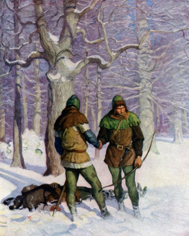 Illustratie voor De Zwarte Pijl door Robert Louis Stevenson door Newell Convers Wyeth