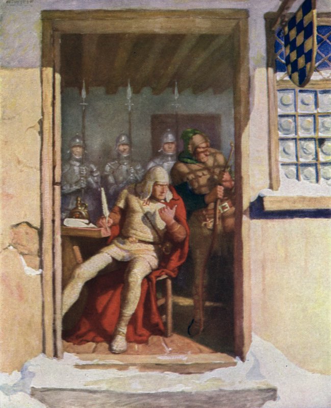 Illustratie voor De Zwarte Pijl door Robert Louis Stevenson door Newell Convers Wyeth