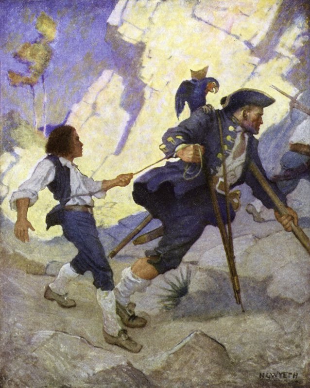 Illustratie voor Schateiland door Newell Convers Wyeth