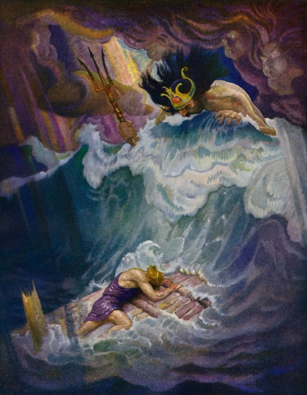 Odyssee: Het vlot van Odysseus door Newell Convers Wyeth