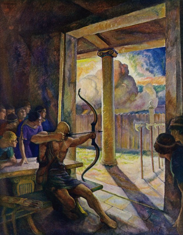 Odyssee: De proef van de boog door Newell Convers Wyeth