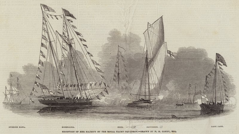Ontvangst van Hare Majesteit door het Royal Yacht Squadron door Nicholas Matthews Condy