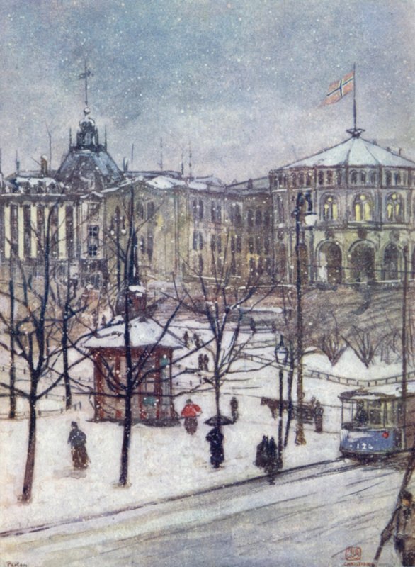 Noorwegen: Het Parlement (Storthing), Christiania door Nico Jungman