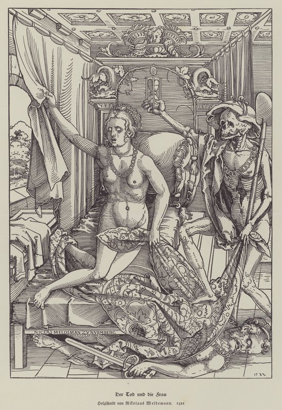 De dood en de vrouw door Nicolaus Meldemann