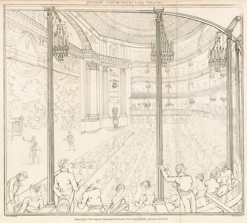 Interieur van Drury Lane Theatre, Londen door Nicolaus von Heideloff