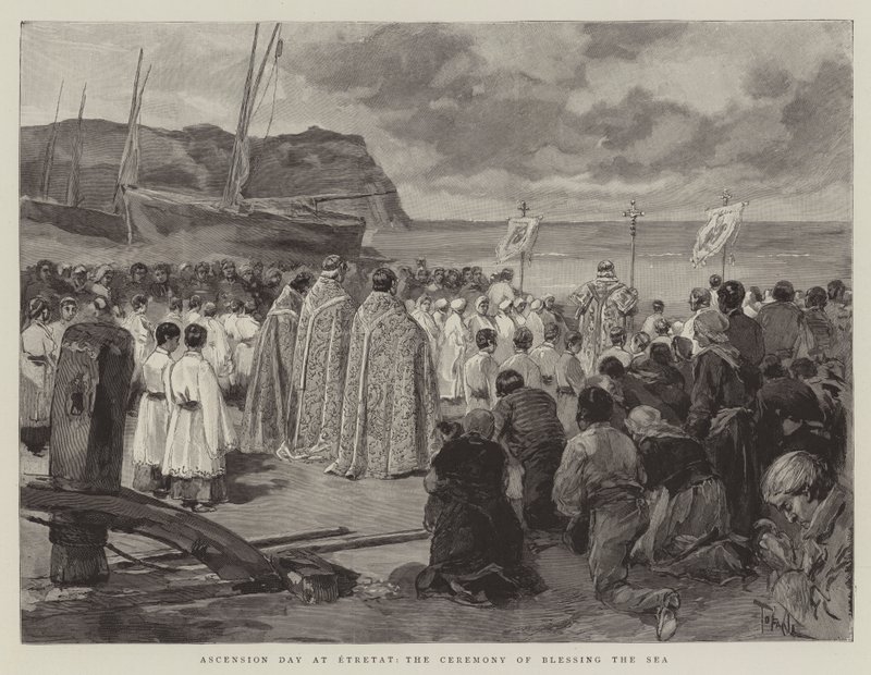 Hemelvaartsdag in Etretat, de Ceremonie van de Zeewijding door Oswaldo Tofani