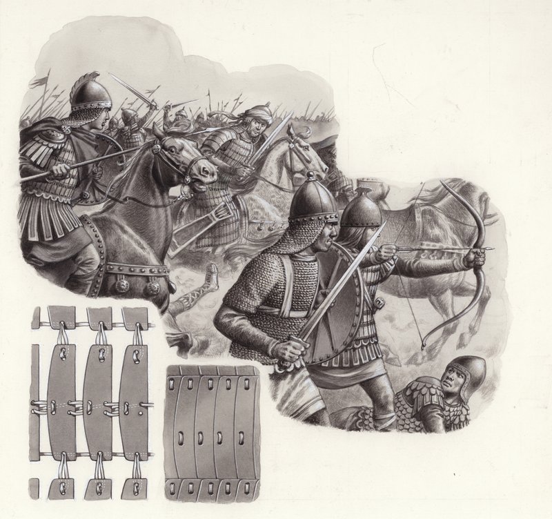 Leger van de Khalif van Perzië in de Middeleeuwen (gouache op papier) door Pat (1907-95) Nicolle