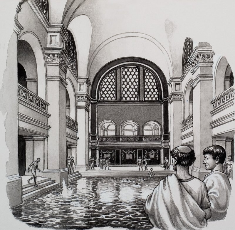 Romeinse baden door Pat (1907-95) Nicolle