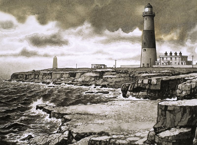 Beroemde Britse landtongen: Portland Bill door Pat (1907-95) Nicolle