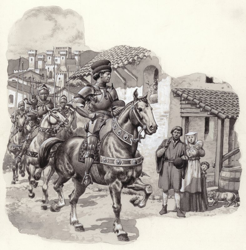 Sigismondo Malatesta, Italiaanse huurling (gouache op papier) door Pat (1907 95) Nicolle