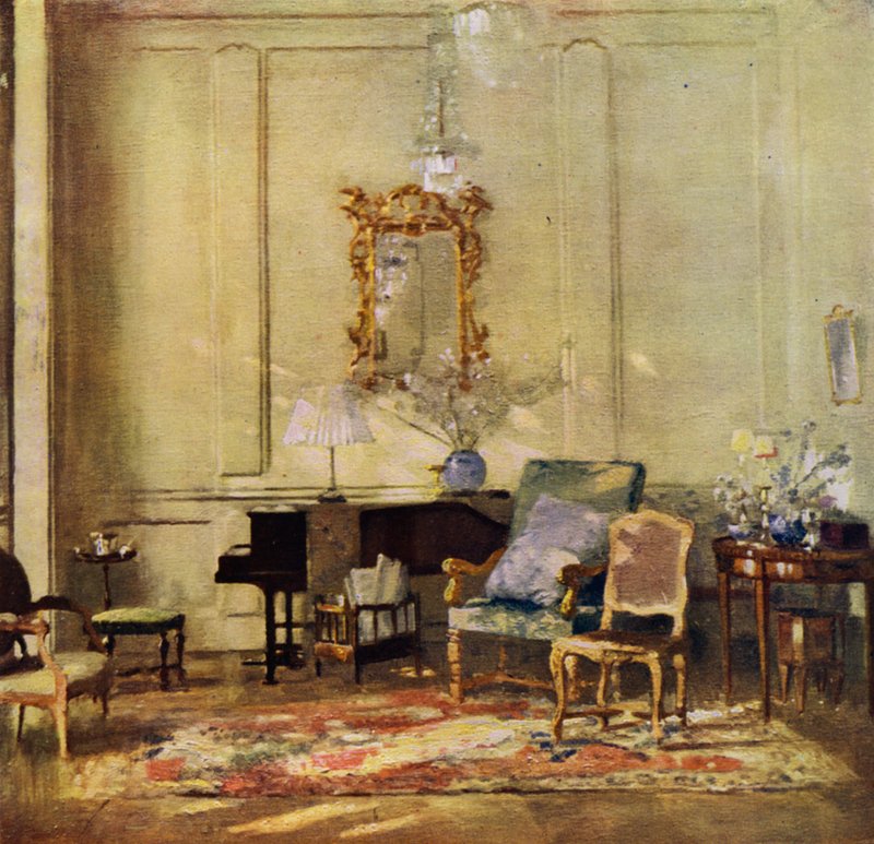 Salon van Sir James Guthrie (kleur litho) door Patrick William Adam