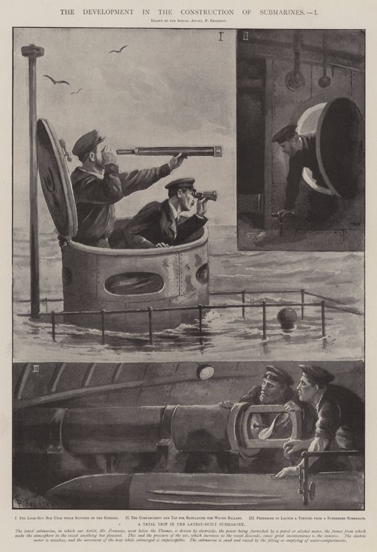 De ontwikkeling in de constructie van onderzeeërs door Paul Frenzeny