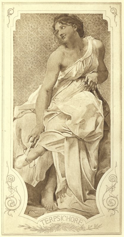 Terpsichore, muze van de koordans (fotogravure) door Paul Baudry