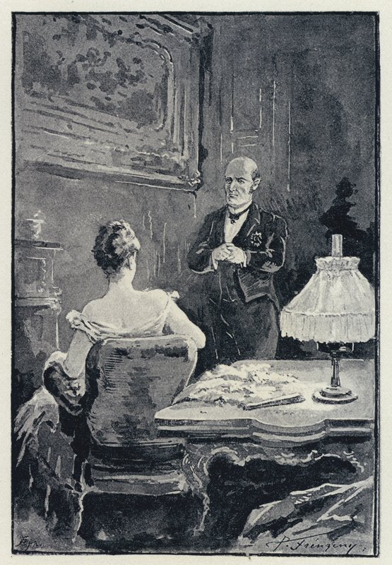Illustratie voor Anna Karenina: De ruzie tussen Anna en haar man door Paul Frenzeny