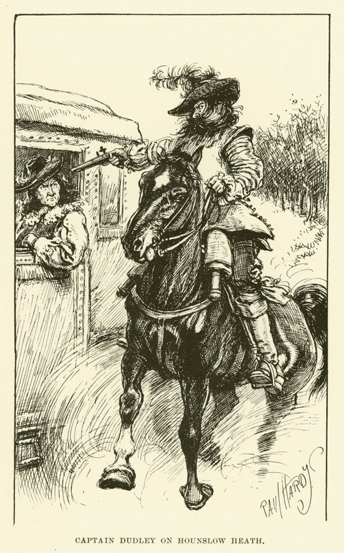 Kapitein Dudley op Hounslow Heath (gravure) door Paul Hardy