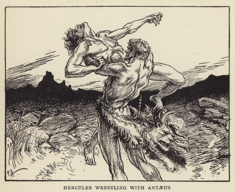 Hercules worstelt met Antaeus door Paul Hardy