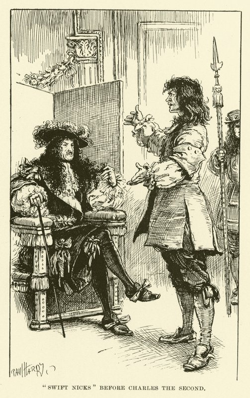 "Swift Nicks" voor Karel II (gravure) door Paul Hardy