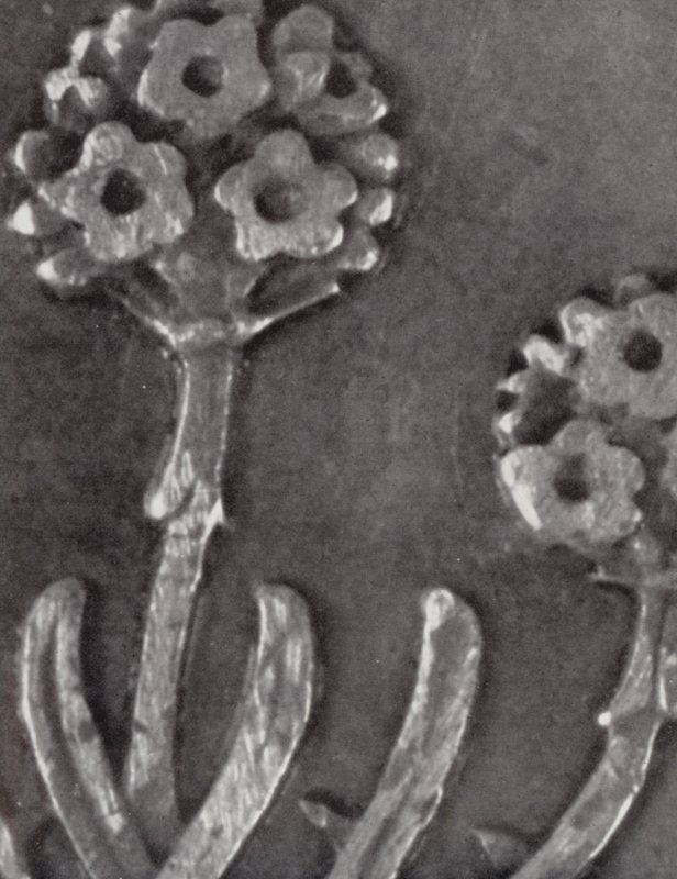 Detail van een munt van drie pence door Paul Henning