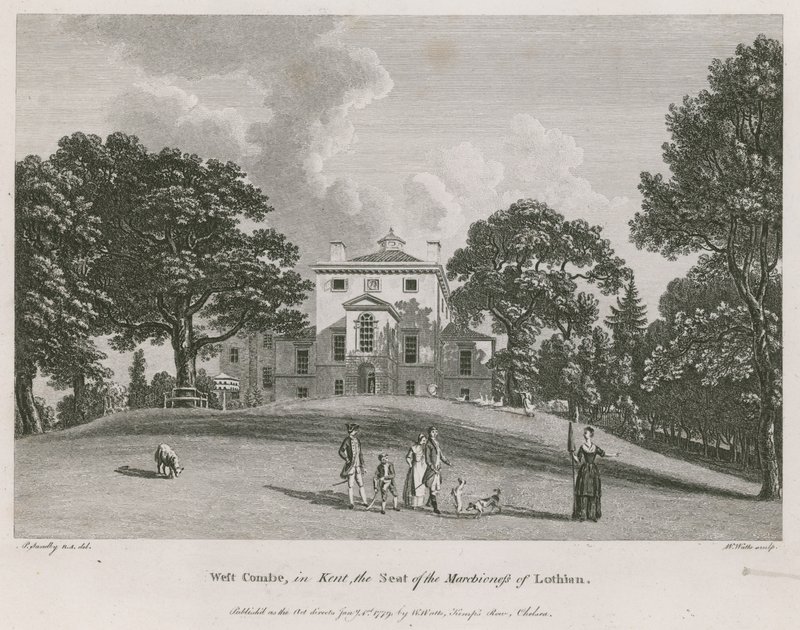 West Combe, in Kent, het huis van de markiezin van Lothian door Paul Sandby