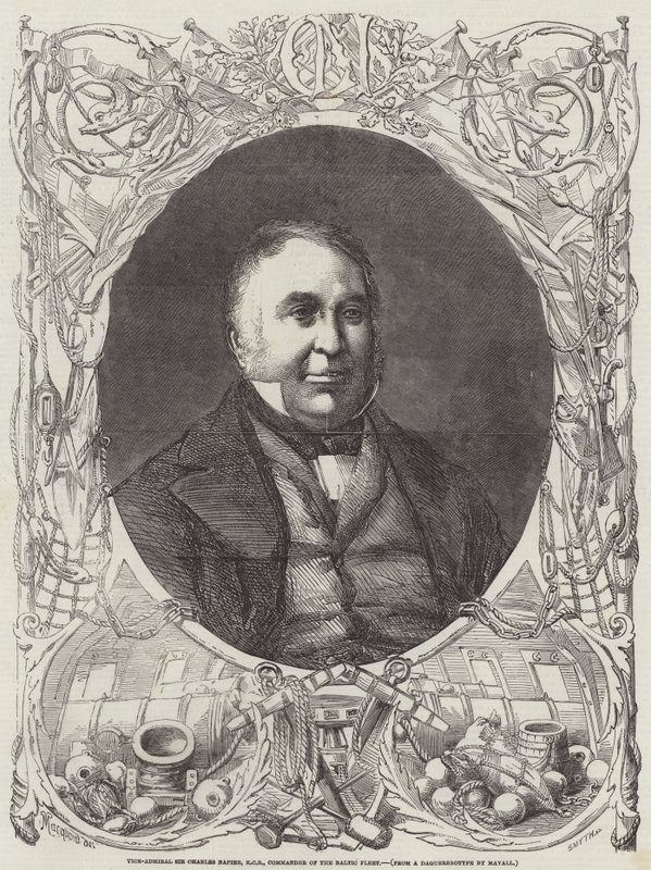Vice-admiraal Sir Charles Napier, KCB, Commandant van de Baltische Vloot door Percy Macquoid