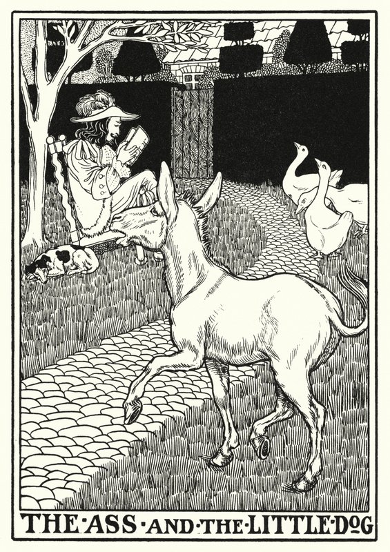 Fabels van La Fontaine: De ezel en de kleine hond door Percy James Billinghurst