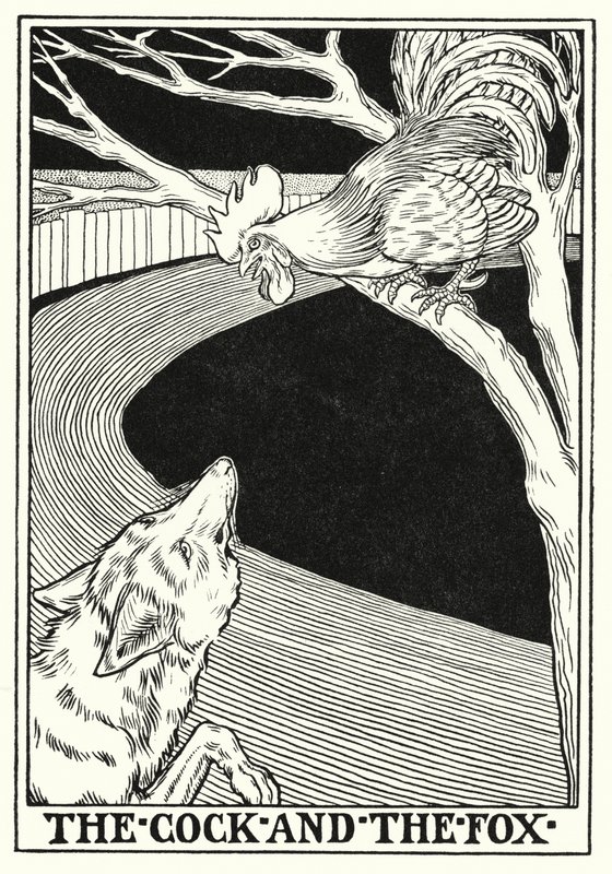 Fabels van La Fontaine: De haan en de vos door Percy James Billinghurst