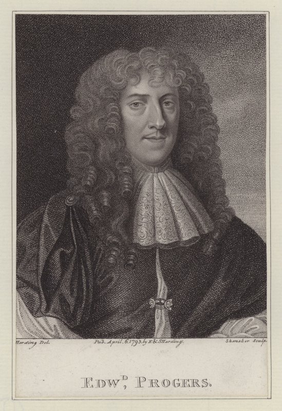 Edward Progers, Kamerheer van koning Charles II (gravure) door Peter (after) Lely