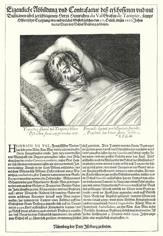 Het lichaam van Henri du Val, Graaf van Dampierre door Peter Isselburg