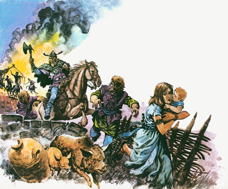 De Saksische plunderaars verdreven de Britten door Peter Jackson