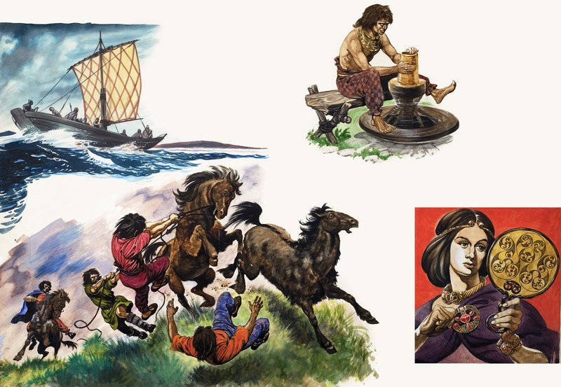 Toen de Kelten naar Groot-Brittannië kwamen, illustratie uit 