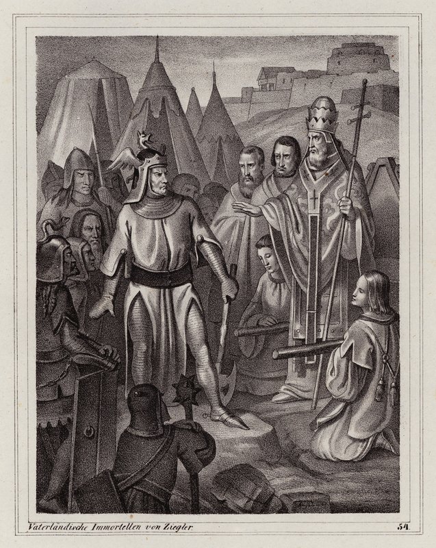 Stichting van Venetië, 5e eeuw (gravure) door Peter Johann Nepomuk Geiger