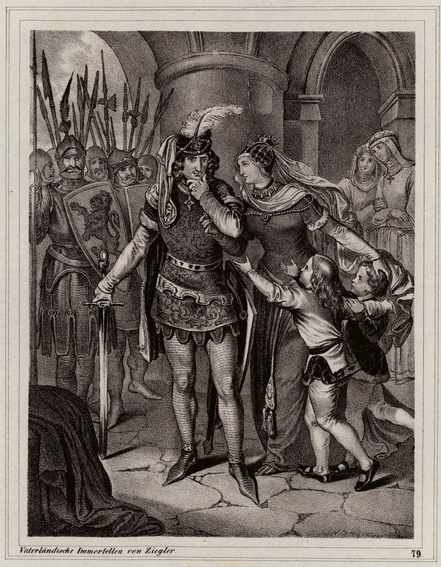 Jan de Blinde, Koning van Bohemen (gravure) door Peter Johann Nepomuk Geiger
