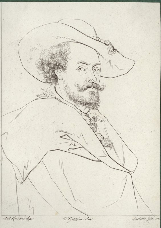 Portret van Peter Paul Rubens door Peter Paul Rubens